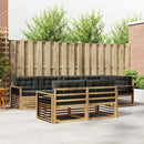 Udendørs sofagruppe med pude 7 pcs Hvid og antracit Polyester