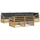Udendørs sofagruppe med pude 7 pcs Hvid og antracit Polyester