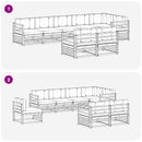 Udendørs sofagruppe 8 pcs Hvid og cremefarvet Polyester