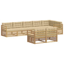 Udendørs sofagruppe med pude 8 pcs Hvid og Beige Polyester