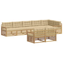 Udendørs sofagruppe med pude 8 pcs Hvid og Beige Polyester