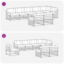 Udendørs sofagruppe med pude 8 pcs Hvid og Beige Polyester