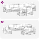 Udendørs sofagruppe med pude 8 pcs Hvid og Beige Polyester