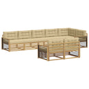 Udendørs sofagruppe med pude 8 pcs Hvid og Beige Polyester