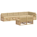 Udendørs sofagruppe med pude 8 pcs Hvid og Beige Polyester