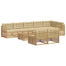 Udendørs sofagruppe med pude 9 pcs Hvid og Beige