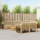 Udendørs sofagruppe med pude 9 pcs Hvid og Beige Polyester