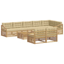 Udendørs sofagruppe med pude 9 pcs Hvid og Beige