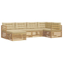 Udendørs sofagruppe med pude 6 pcs Hvid og Beige Polyester