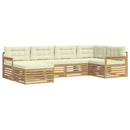 Udendørs sofagruppe 6 pcs Hvid og cremefarvet Polyester