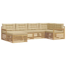 Udendørs sofagruppe med pude 6 pcs Hvid og Beige Polyester