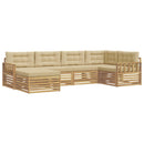 Udendørs sofagruppe med pude 6 pcs Hvid og Beige Polyester