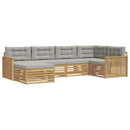 Udendørs sofagruppe 6 pcs Hvid og lysegrå 327 x 168,5 x 73 cm