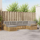 Udendørs sofagruppe 6 pcs Hvid og lysegrå 329 x 170,5 x 73 cm