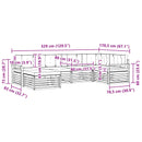 Udendørs sofagruppe 6 pcs Hvid og lysegrå 329 x 170,5 x 73 cm