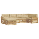Udendørs sofagruppe 6 pcs Hvid og Beige 329 x 170,5 x 73 cm