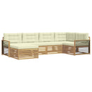 Udendørs sofagruppe 6 pcs Hvid og cremefarvet Polyester