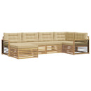 Udendørs sofagruppe med pude 6 pcs Hvid og Beige Polyester