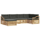 Udendørs sofagruppe med pude 6 pcs Hvid og antracit Polyester