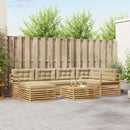 Udendørs sofagruppe med pude 7 pcs Hvid og Beige
