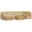 Udendørs sofagruppe med pude 7 pcs Hvid og Beige