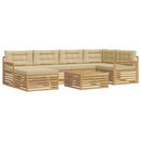 Udendørs sofagruppe med pude 7 pcs Hvid og Beige