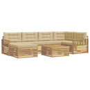 Udendørs sofagruppe med pude 7 pcs Hvid og Beige