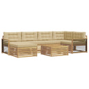 Udendørs sofagruppe med pude 7 pcs Hvid og Beige