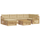 Udendørs sofagruppe med pude 7 pcs Hvid og Beige