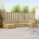 Udendørs sofagruppe med pude 7 pcs Hvid og Beige
