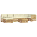 Udendørs sofagruppe 8 pcs Hvid og cremefarvet Polyester