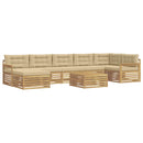 Udendørs sofagruppe med pude 8 pcs Hvid og Beige