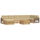 Udendørs sofagruppe med pude 8 pcs Hvid og Beige
