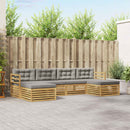Udendørs sofagruppe 6 pcs Hvid og lysegrå 325 x 162,5 x 73 cm