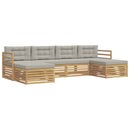 Udendørs sofagruppe 6 pcs Hvid og lysegrå 325 x 162,5 x 73 cm