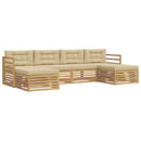 Udendørs sofagruppe 6 pcs Hvid og Beige 325 x 162,5 x 73 cm