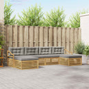 Udendørs sofagruppe 6 pcs Hvid og lysegrå 325 x 162,5 x 73 cm