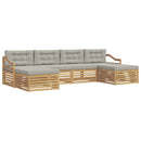 Udendørs sofagruppe 6 pcs Hvid og lysegrå 325 x 162,5 x 73 cm