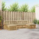 Udendørs sofagruppe 6 pcs Hvid og Beige 325 x 162,5 x 73 cm