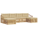 Udendørs sofagruppe 6 pcs Hvid og Beige 325 x 162,5 x 73 cm