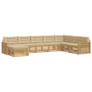 Udendørs sofagruppe 8 pcs Hvid og Beige Massivt Akacietræ