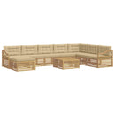 Udendørs sofagruppe med pude 9 pcs Hvid og Beige Polyester
