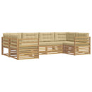 Udendørs sofagruppe med pude 6 pcs Hvid og Beige Polyester