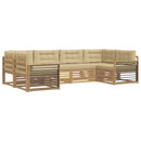 Udendørs sofagruppe med pude 6 pcs Hvid og Beige
