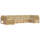 Udendørs sofagruppe med pude 7 pcs Hvid og Beige Polyester