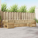 Udendørs sofagruppe 7 pcs Hvid og Beige Massivt Akacietræ