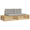 Udendørs sofagruppe med pude Hvid 230,5 x 83 x 73 cm Polyester