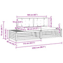 Udendørs sofagruppe med pude Hvid 230,5 x 83 x 73 cm Polyester