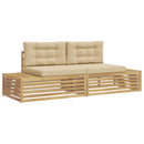 Udendørs sofagruppe med pude Hvid 230,5 x 83 x 73 cm Polyester