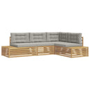 4 Stk Udendørs sofagruppe Polyester Hvid